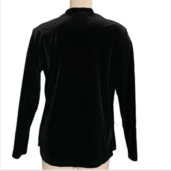 Notations Sz M Black Velvet Shell Top Attached Jacket Beaded Belt #235G - Picture 3 of 9